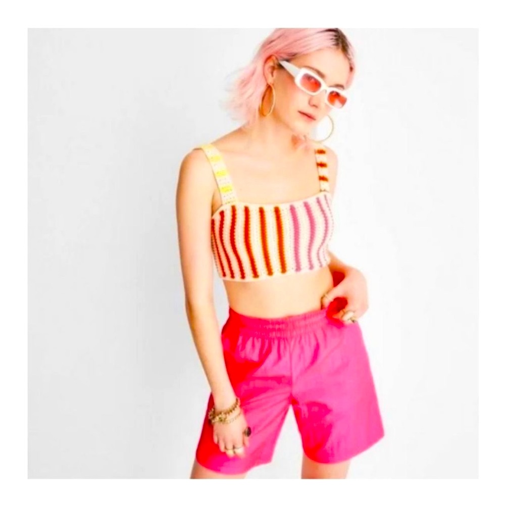 Future Collective Nylon Shorts Hot Pink Size Small New Alani Noelle